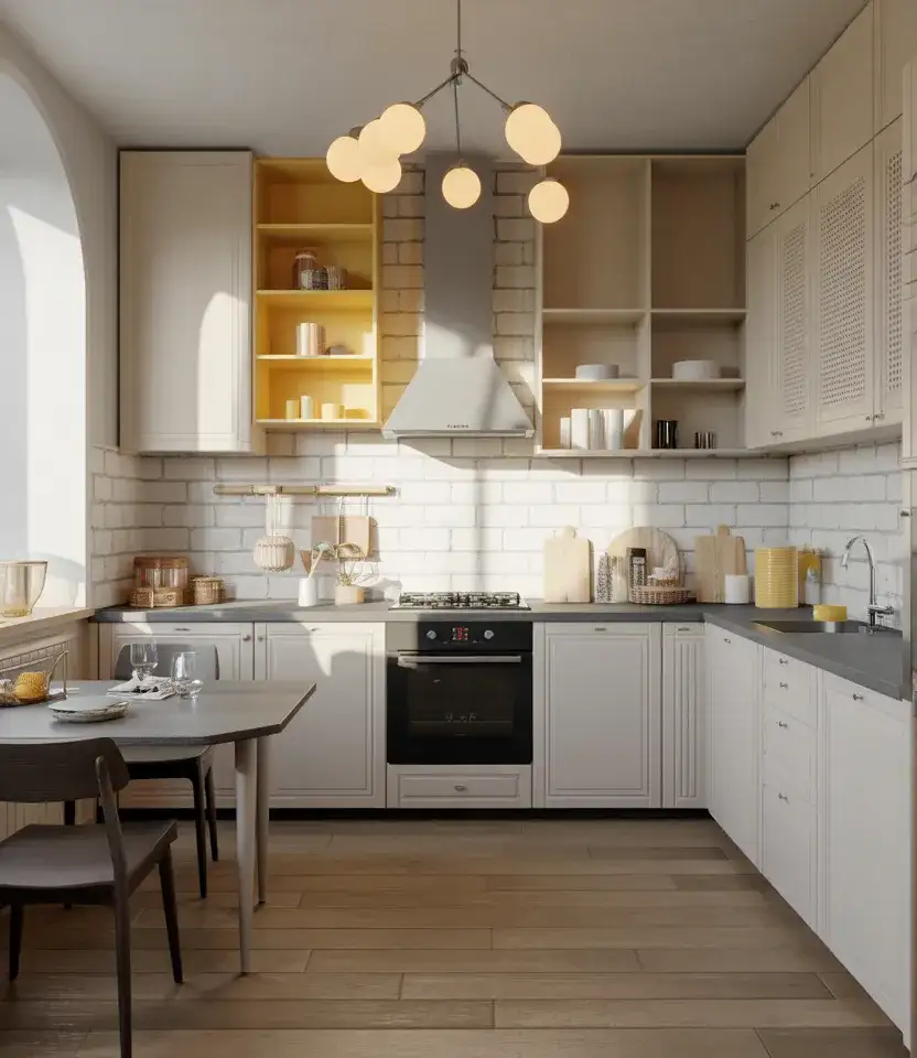 Soft Yellow Kitchen With Decorative Accessories 2