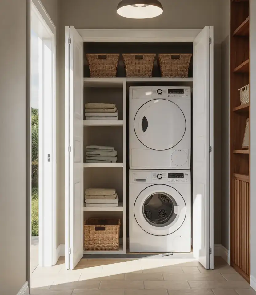 Stackable Closet Laundry Nook 1