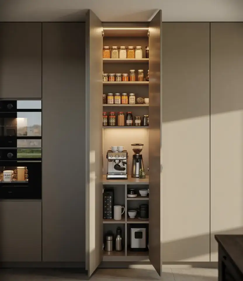 Tall Pantry Cabinets With Hidden Storage 1