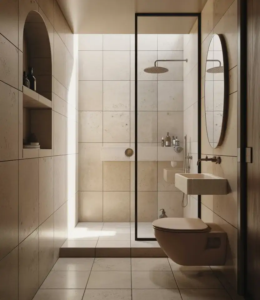 Tiny Bathroom With Walk-In Shower 1