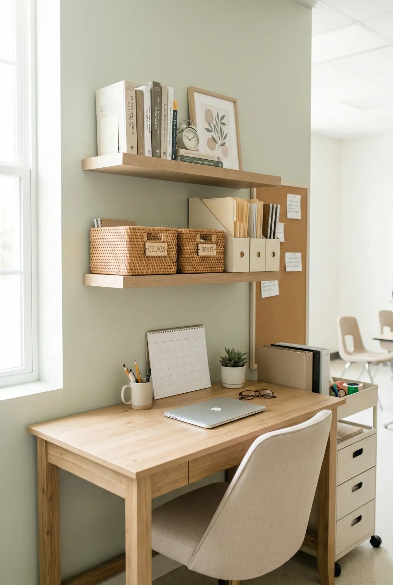 Vertical Teacher Supply Wall Desk 2