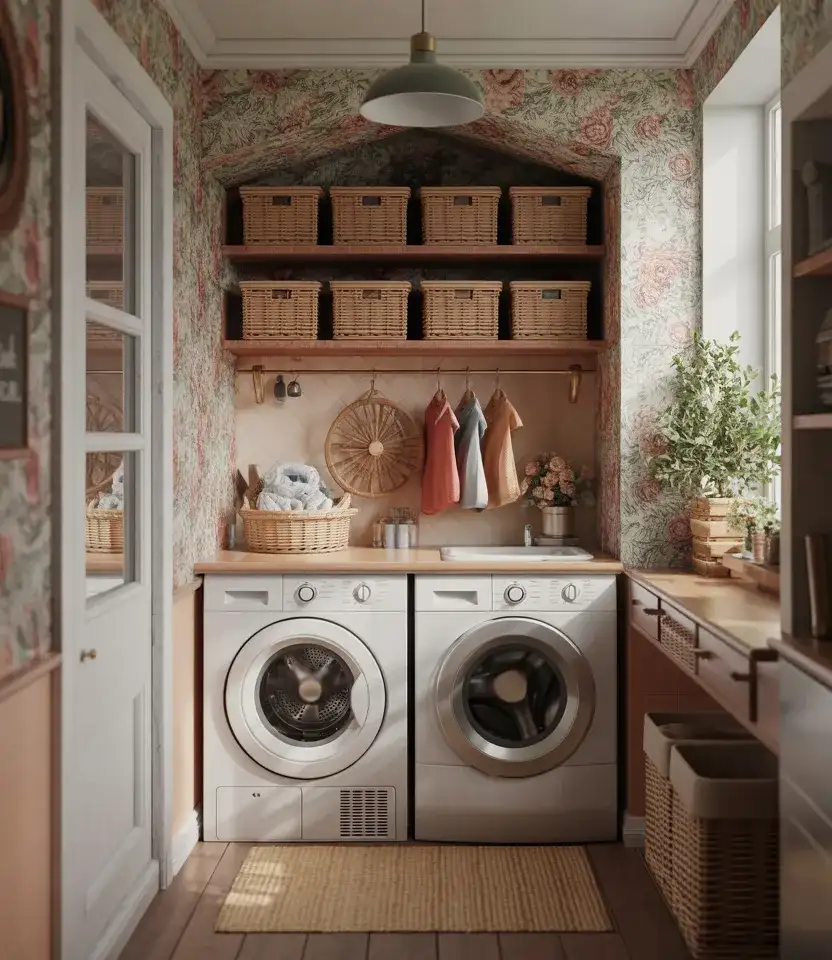 Vintage Inspired Laundry Alcove 1