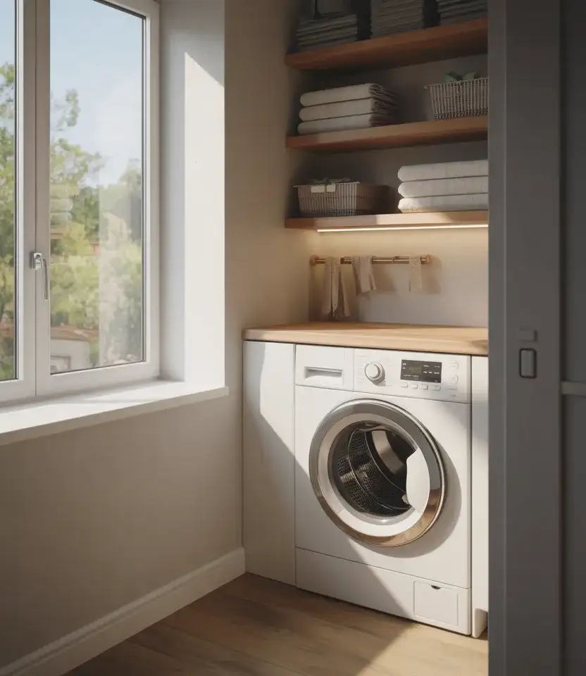 Window Lit Laundry Niche 1
