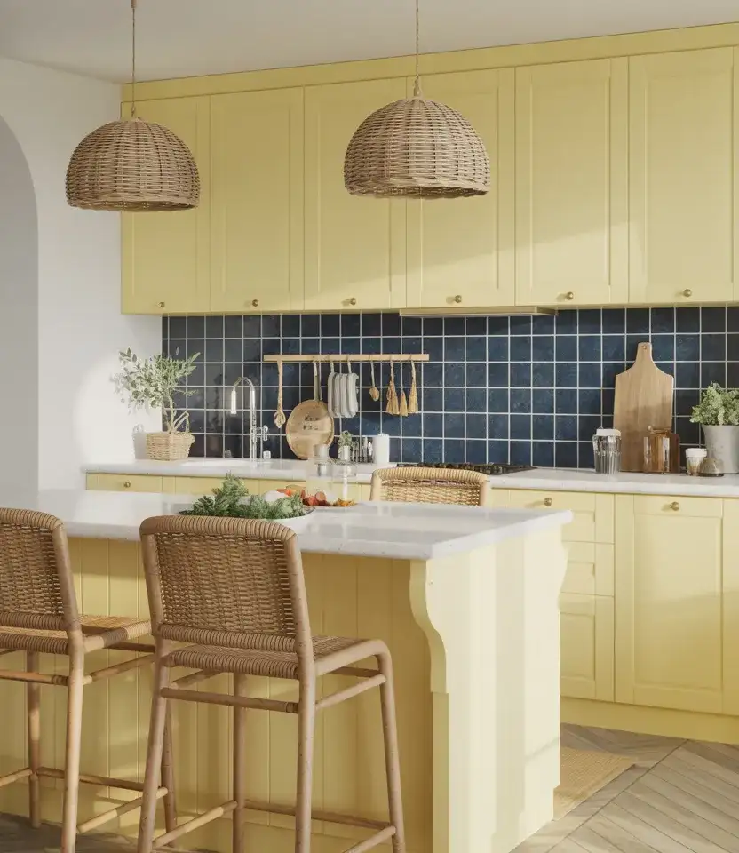 Yellow And Blue Coastal Kitchen 2