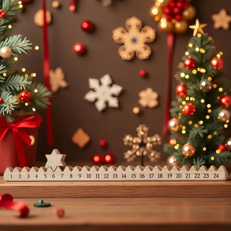 1 christmas advent calendar wooden countdown calendar stars - Temu Mauritius