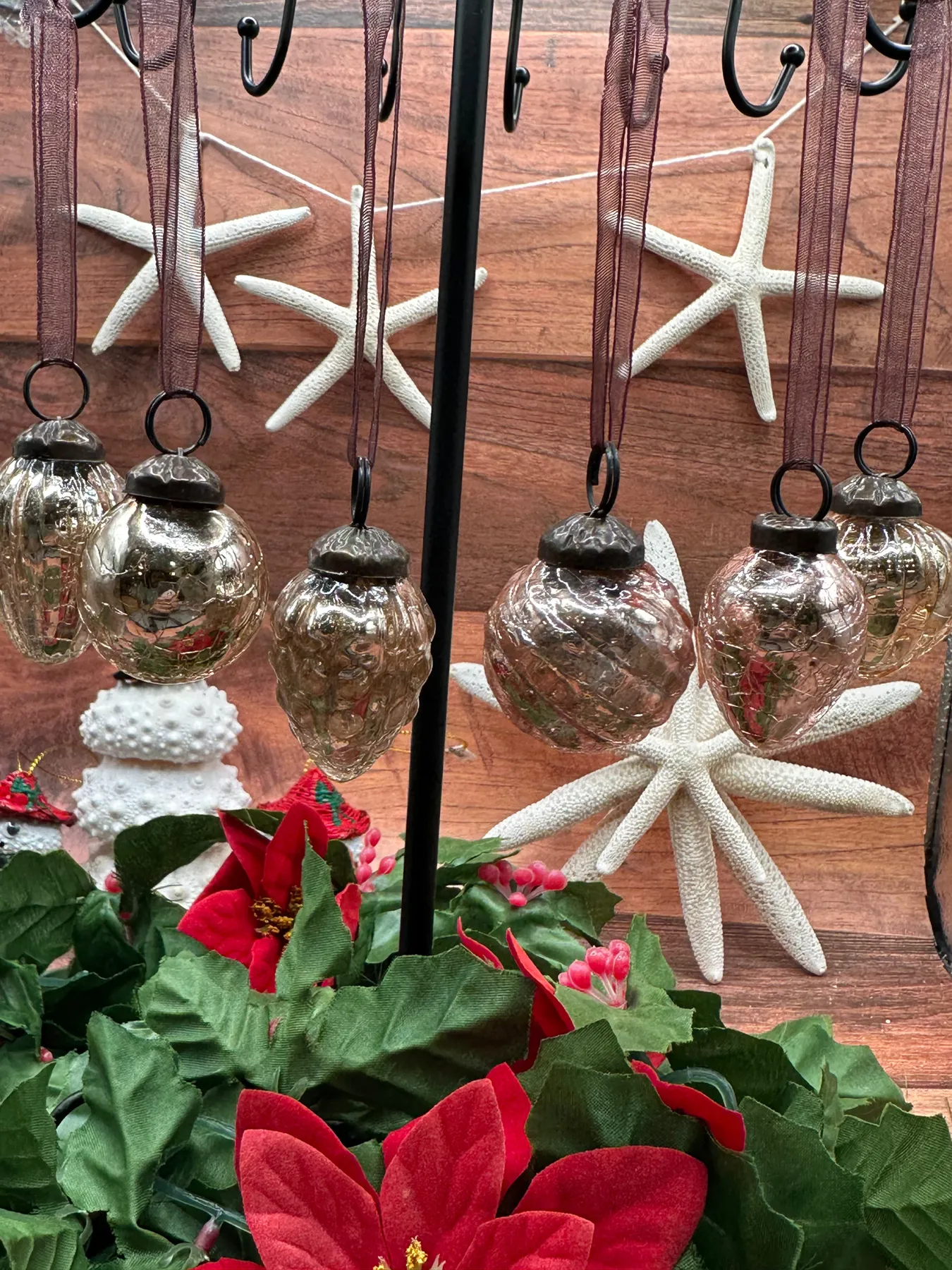1' Rose Crackle Glass Bauble – Hand-Blown Christmas Ornament | Loving Coastal Living