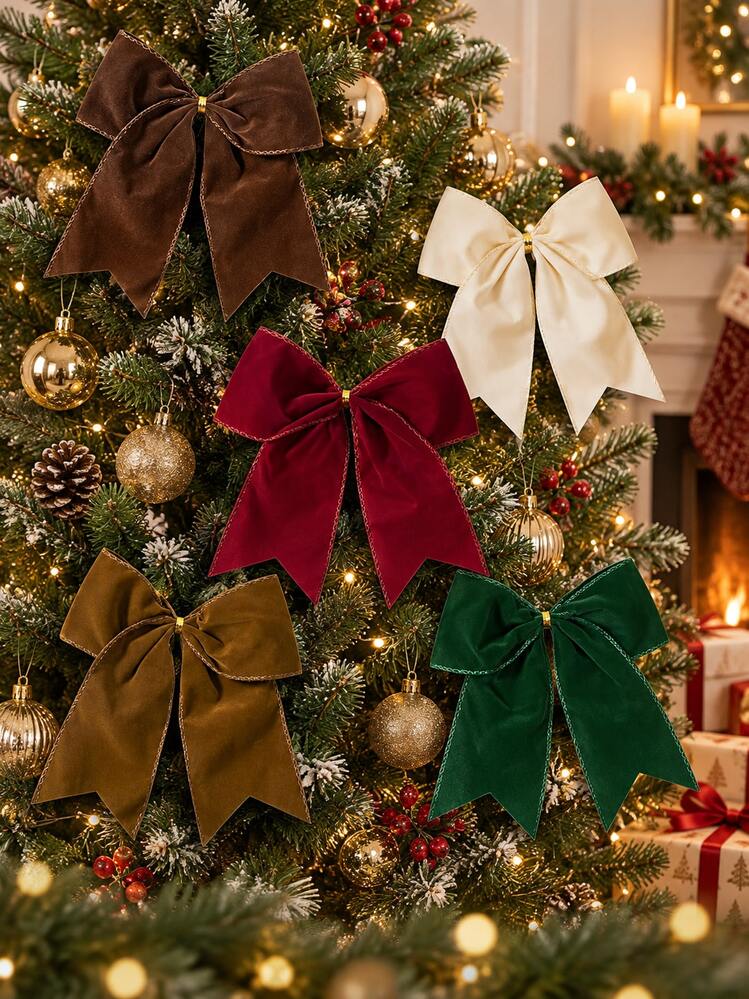 12pcs Christmas Velvet Bows, 6 Inch Rustic Gold Trim Bows, Vintage  Farmhouse Christmas Tree Decor, Suitable For Wreaths, Garlands, Gift  Wrapping DIY Crafts | SHEIN EUR