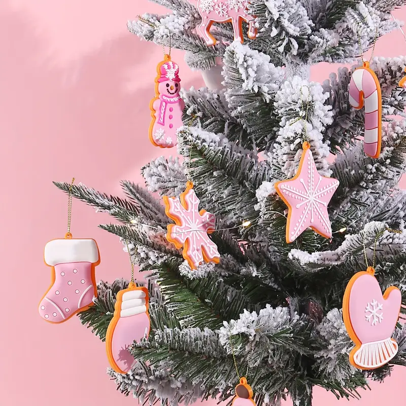 12pcs set pink gingerbread man christmas ornaments lovely - Temu Mauritius