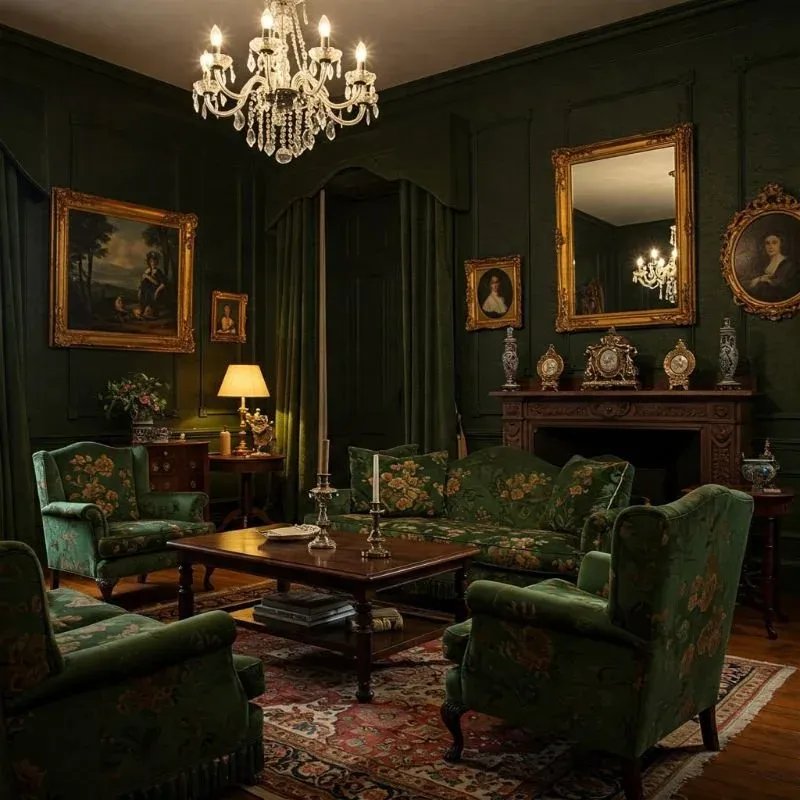 15 Victorian Dark Green Living Room Ideas to Love