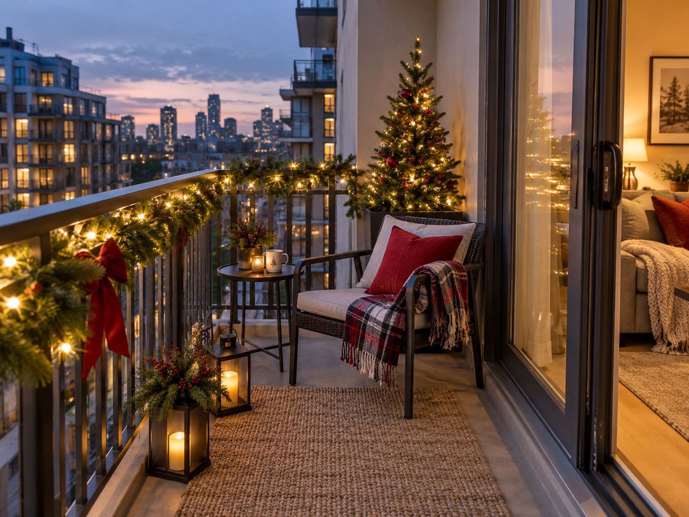 17 Christmas Balcony Decor Ideas for Apartments