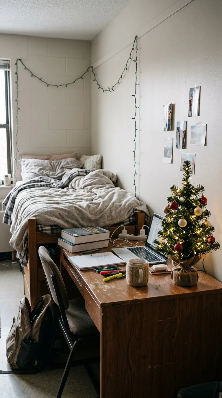 18 Cozy Dorm Christmas Decor Ideas That Make a Small Room Feel Festive - bloomhomeideas
