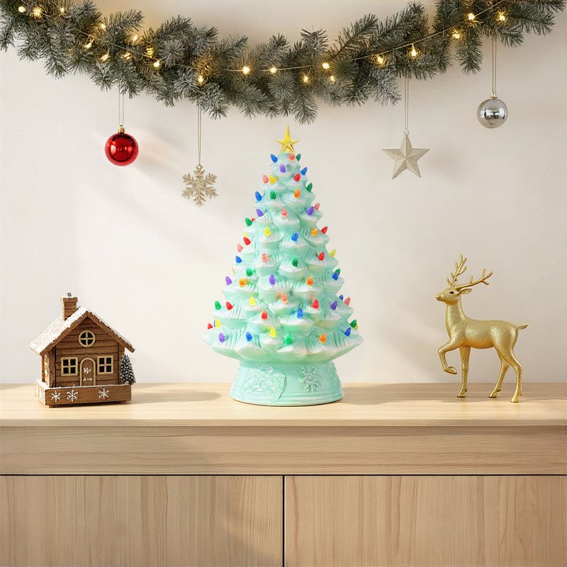 18 in. Nostalgic Seafoam Ceramic Christmas Tree | Mr. Christmas