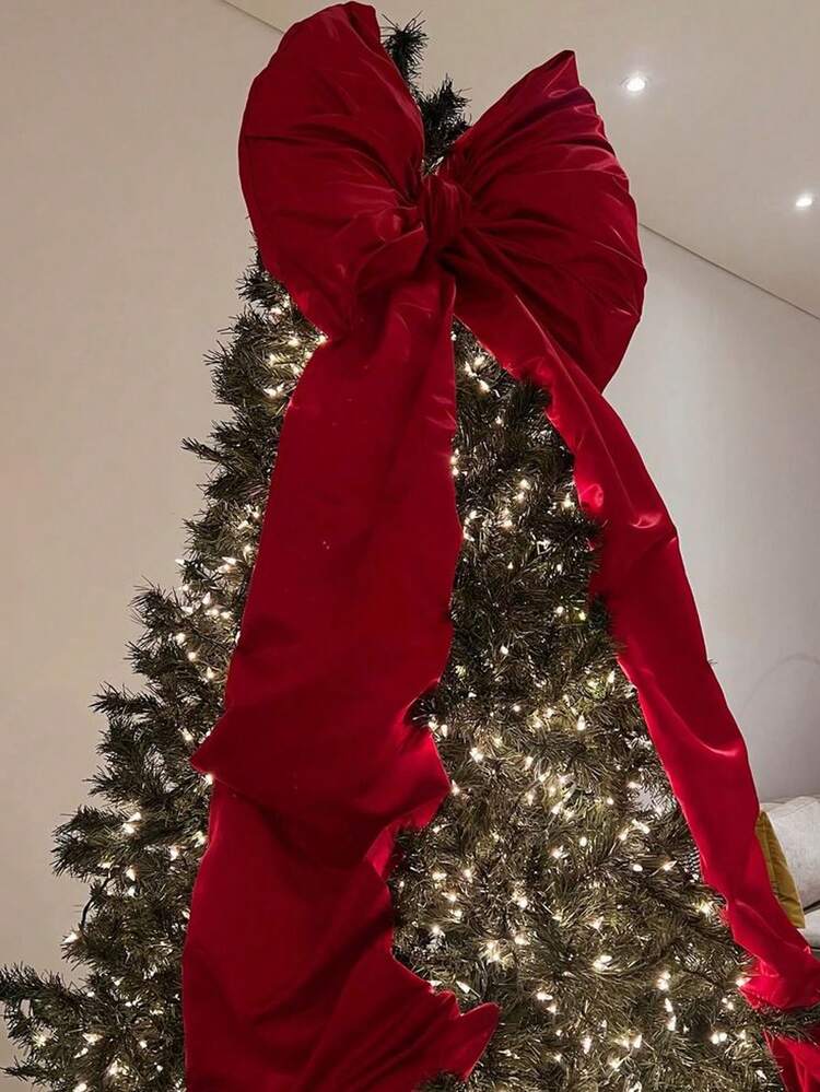 1pc Extra Large Red, Pink, White Bow Decor, Suitable For Christmas Tree,  Holiday Party, Birthday, Baby Shower, Gender Reveal Backdrop, Giant Ribbon  Wall Hanging And Photo Props, Perfect For Bridal S