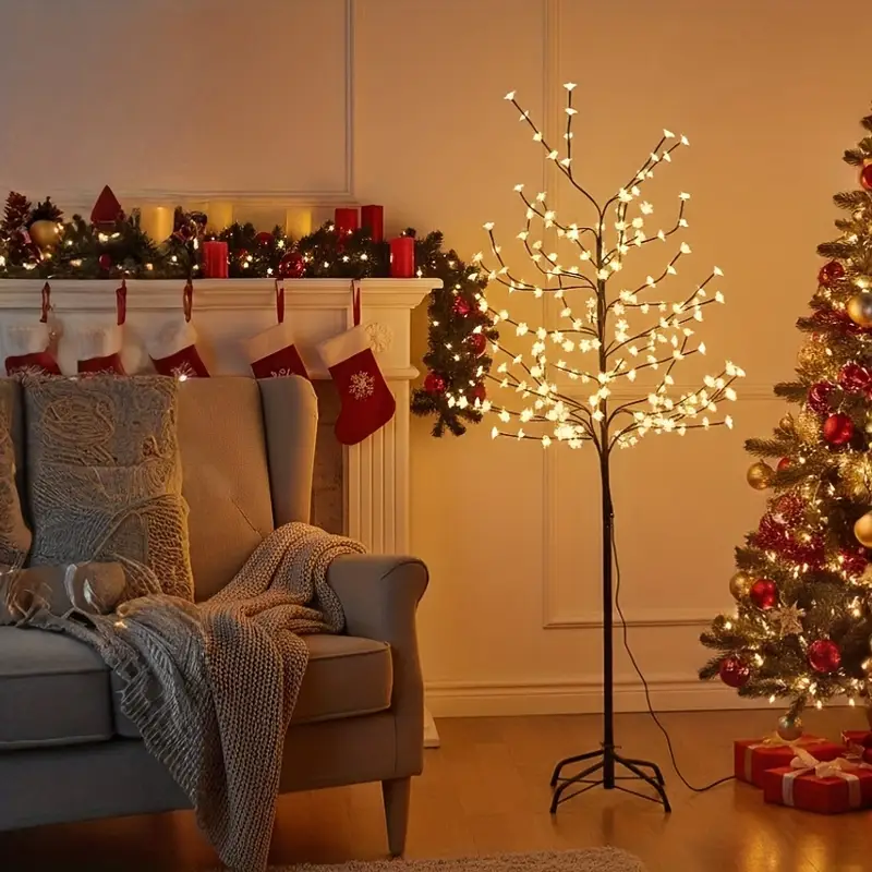1pc led black metal trunk cherry tree lights 120 150 - Temu Qatar