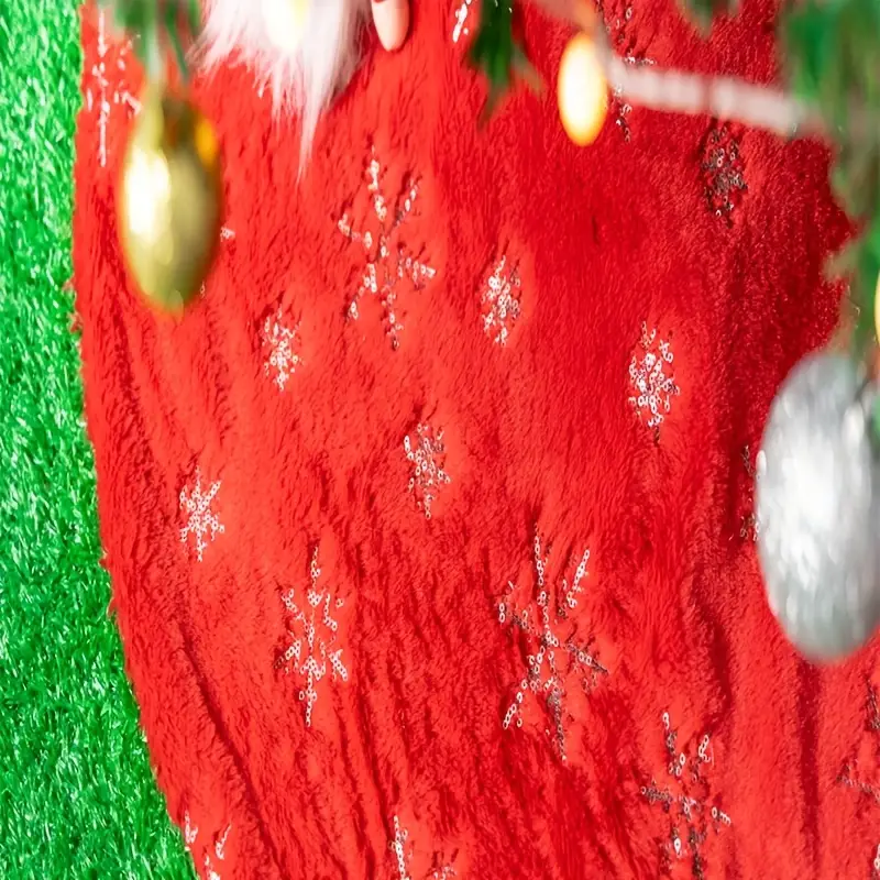 1pc luxurious red faux fur christmas tree skirt - Temu Oman