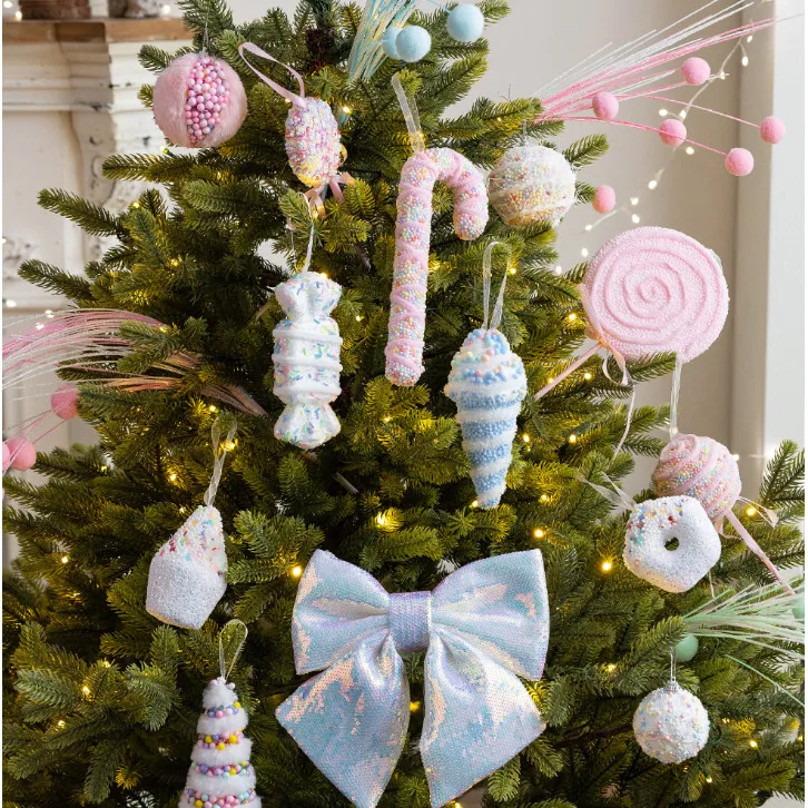1Pcs Christmas Tree Candy Ornaments Hanging Macaron Color Candy Dessert  Cane Hanging Pendant Decorations For Xmas Tree, Kids Birthday Party, Home  Holiday Decor Supplies | Shopee Philippines