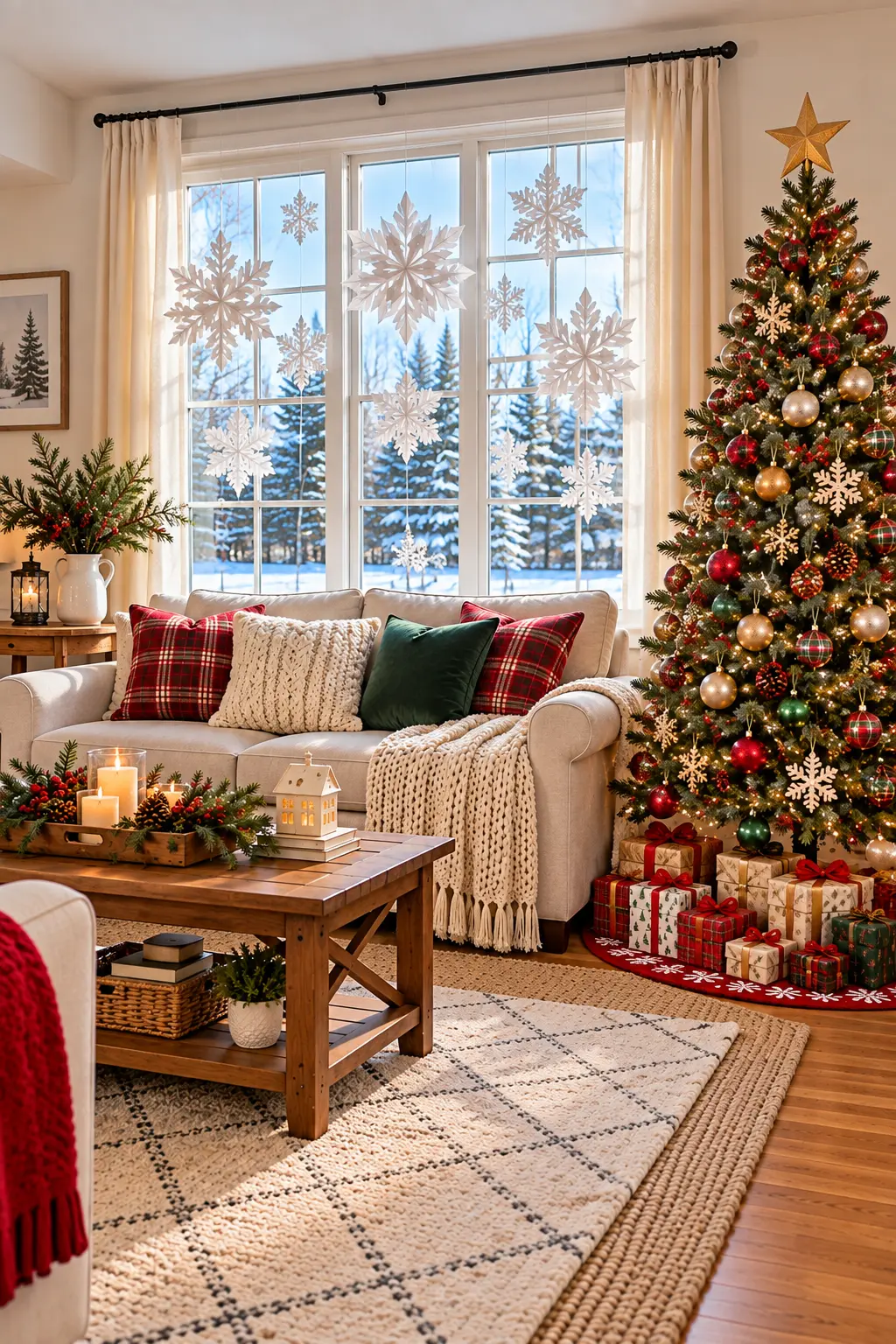 20 Easy Christmas Living Room Decor Ideas for a Festive Home on a Budget