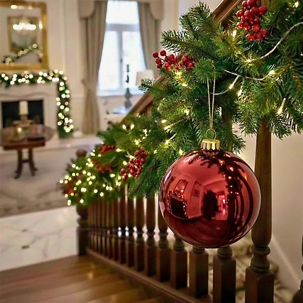 25cm Dark Red Glossy Christmas Bauble - Premium Bauble & Home Décor Ornament