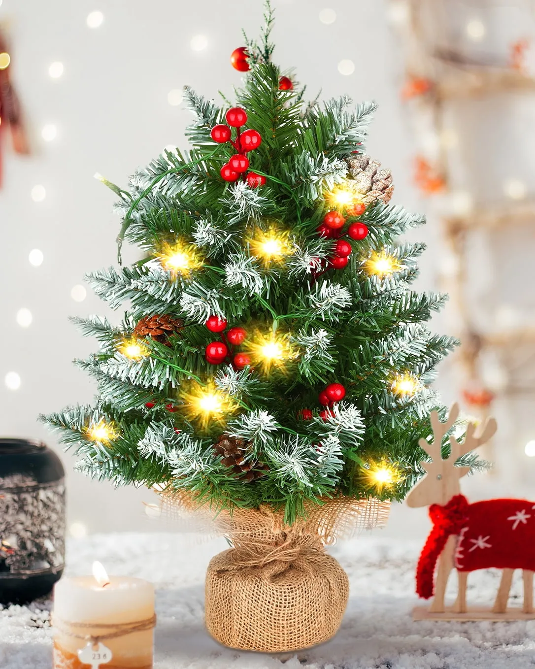 2ft Mini Christmas Tree With Light Artificial Small Tabletop New Small Christmas Tree Artificial Mini Tabletop