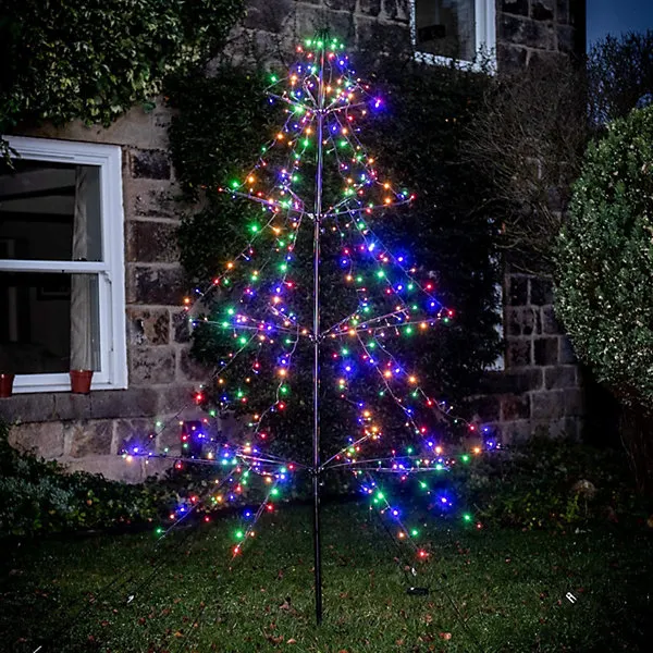 2M Dawsons Living LED Christmas Tree - Light Up Christmas Outdoor or Indoor  Tree - 420 Multi Function Multi Coloured LEDs