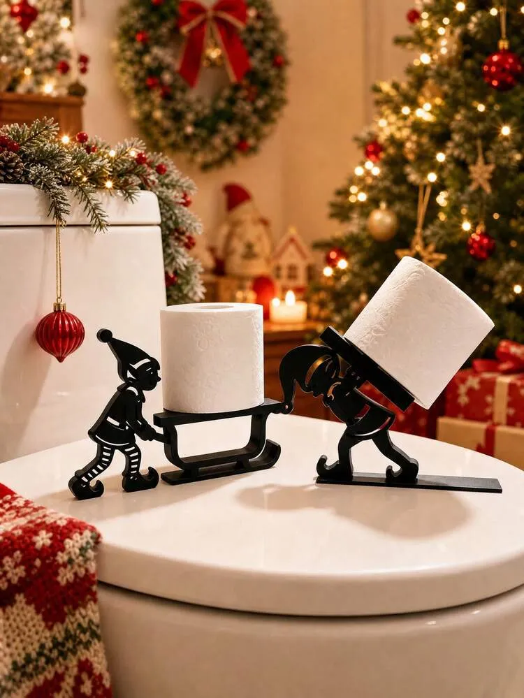 2pcs/1pc Christmas Elf Shaped Storage Rack, Vertical Desktop Organizer,  No-Drill Tabletop Shelf, Suitable For Christmas Party Decoration, 2026 New  Year Party Gift Supplies, Christmas Indoor Decorati