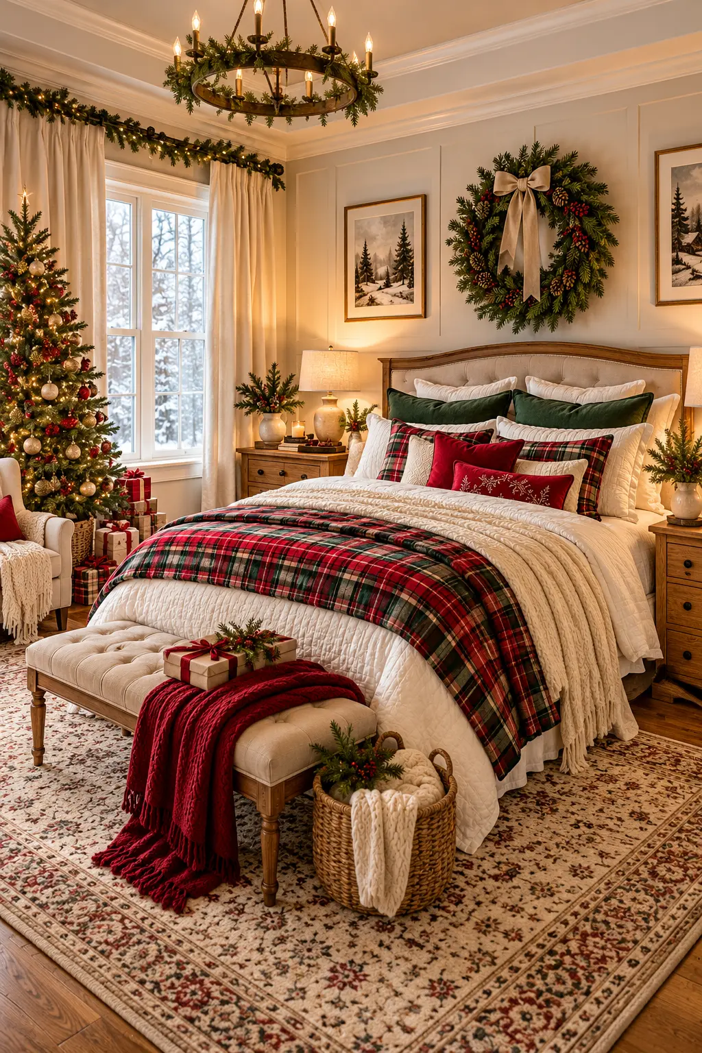 30 Beautiful Christmas Bedroom Ideas for a Warm and Festive Home