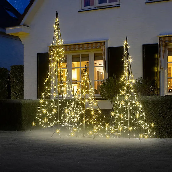 3m All Surface Outdoor Christmas Tree - Freestanding Weather Resistant  Festive Illuminated Garden Decoration with 320 LED