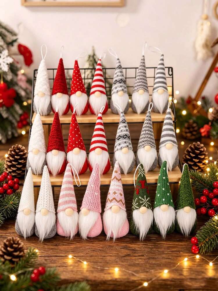 3pcs Christmas Decoration Set, Knitted Colorful Forest Figures, Faceless  Old Man Christmas Tree Hanging Ornaments, Holiday Scene Party Decor,  Christmas Tree Decoration, Home Decor, Room Decor, Gift 