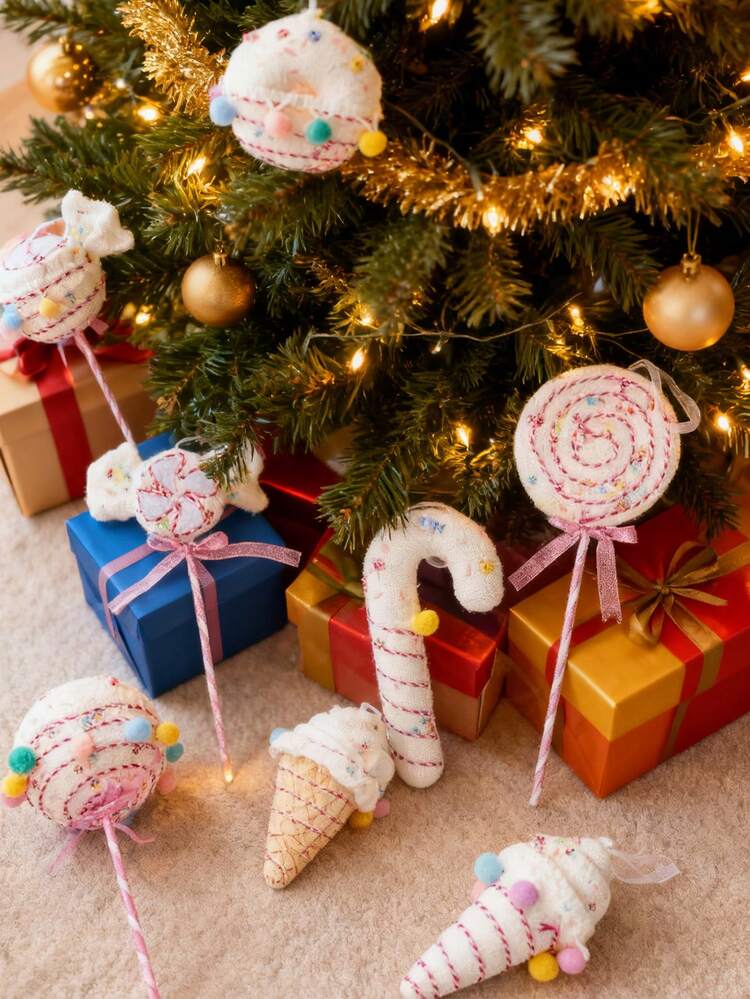 3pcs-Pastel Large Candy Christmas Decorations Giant Lollipop Tree  Decorations With Sticks Candy Cane Christmas Ornaments Pink And White Xmas  Hanging Decor For Birthday Party Wedding Christmas Decora