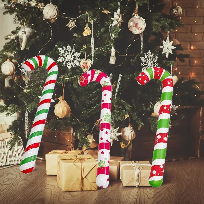 3pcs Random Color Inflatable Candy Cane * Christmas Tree Decoration and  Outdoor Holiday Decorations, Most Suitable for Christmas, PVC Durable  Material