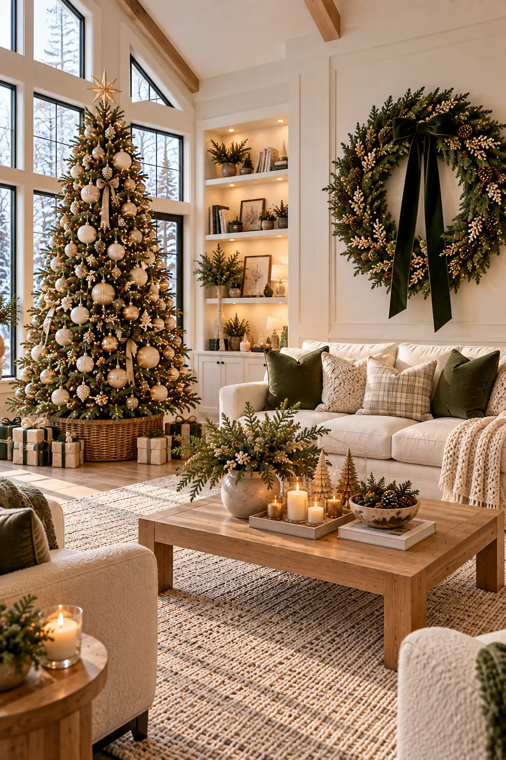 45 Modern Christmas Living Room Ideas for a Fresh Holiday Look