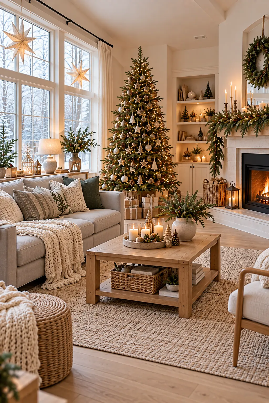 45 Modern Christmas Living Room Ideas for a Fresh Holiday Look