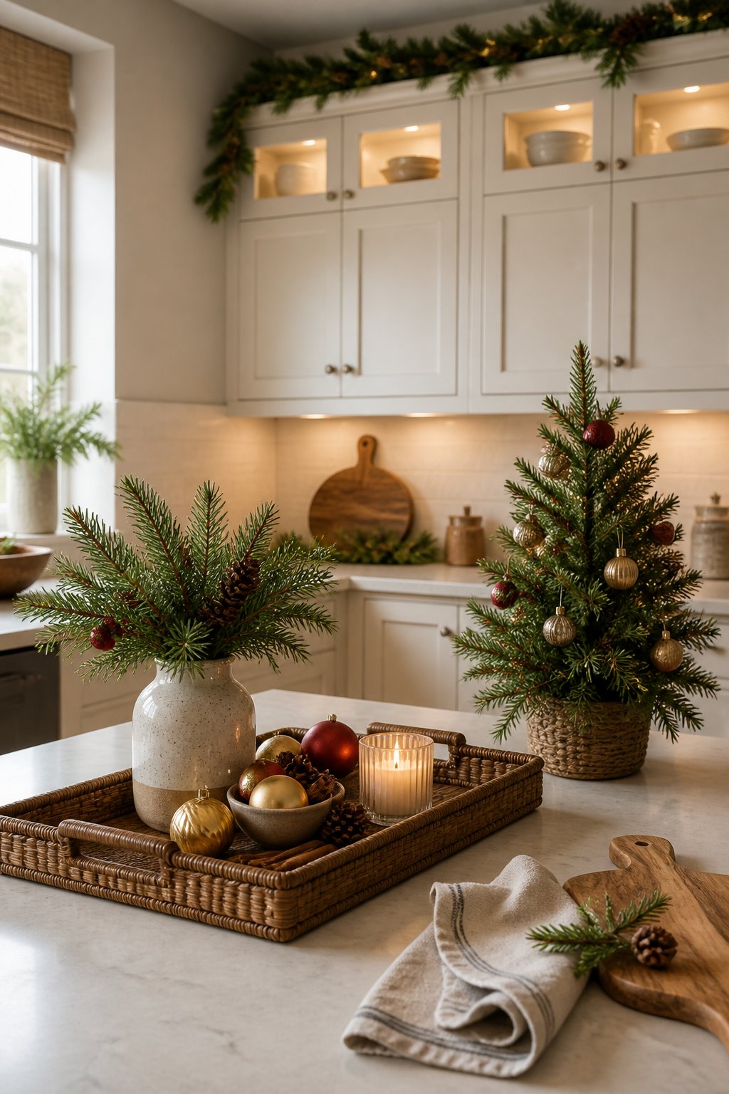 47 Ways To Decorate Kitchen Cabinets for a Festive Christmas