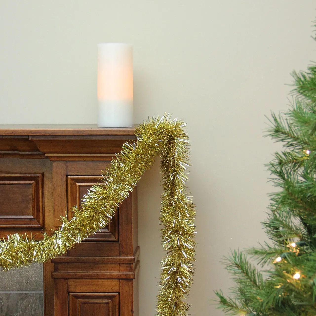 50Ft Christmas Tinsel Garland – Artificial Greenery Pine Garland For Tree Decor