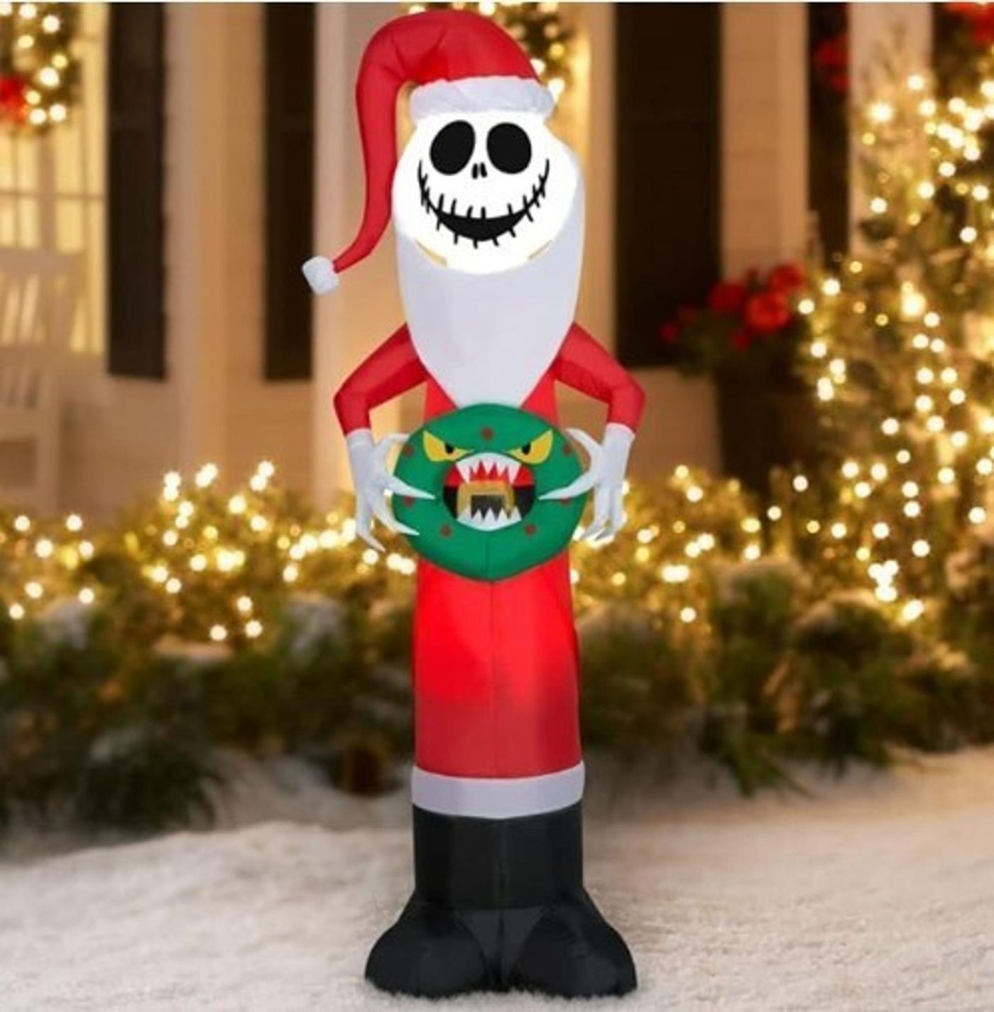 5.5' LED JACK SKELLINGTON IN A SANTA SUIT | Mercari
