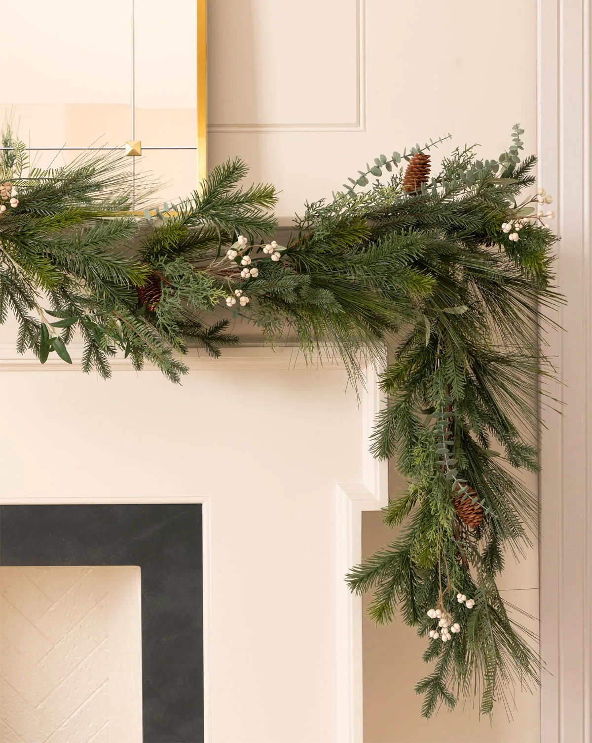 6' Pinecone & Berries Faux Garland