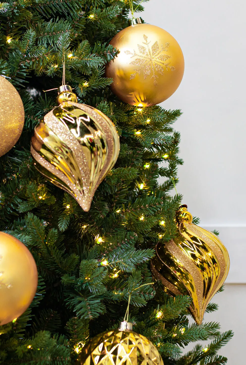 6' Shiny, Matte & Glitter Shatterproof Ball Ornament Set Of 24