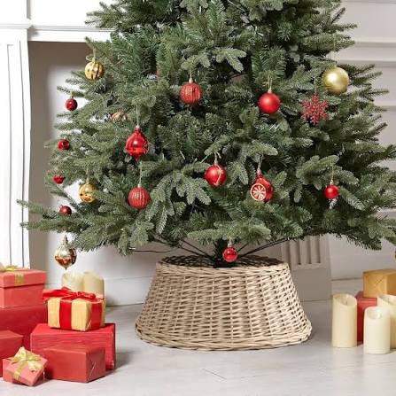 60cm Christmas Tree Skirt Woven Willow Xmas Collar Wicker Rattan Trunk  Basket Guard - Tesco Groceries