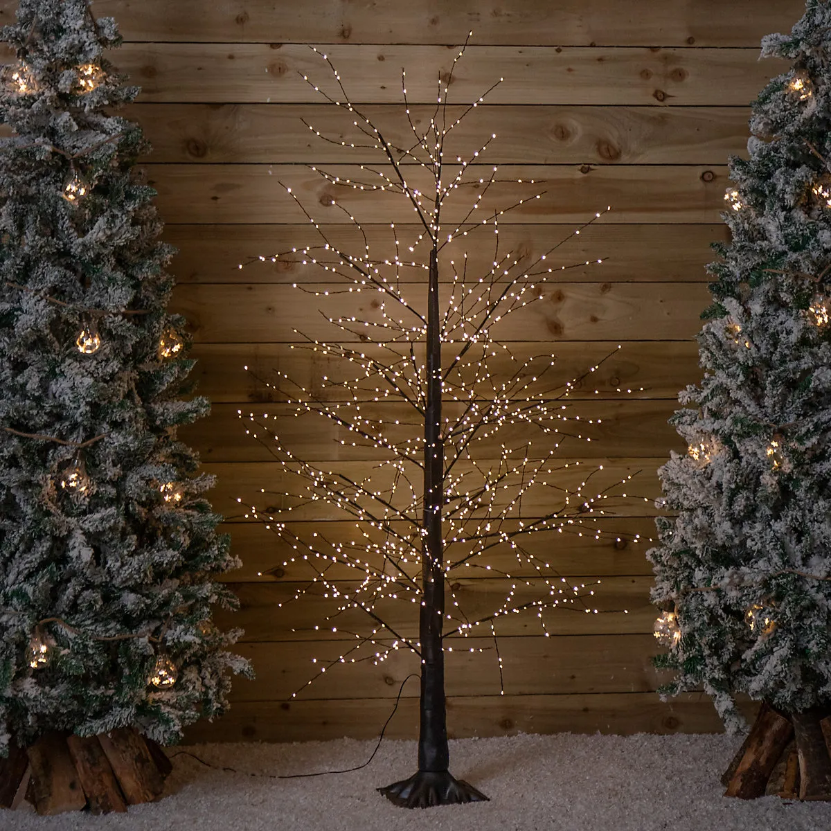 6ft (1.8m) Tall Light up Black Micro Dot Christmas Tree with 1100 Warm White  LEDs and Remote Control