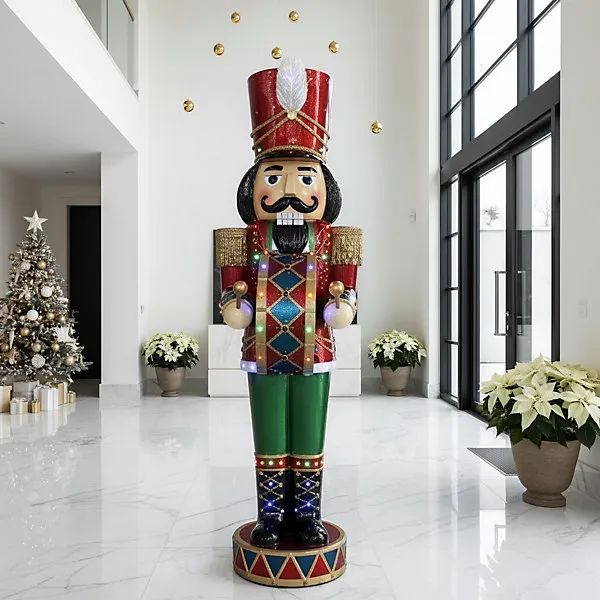 6ft Musical Nutcracker Playing Bass Drum