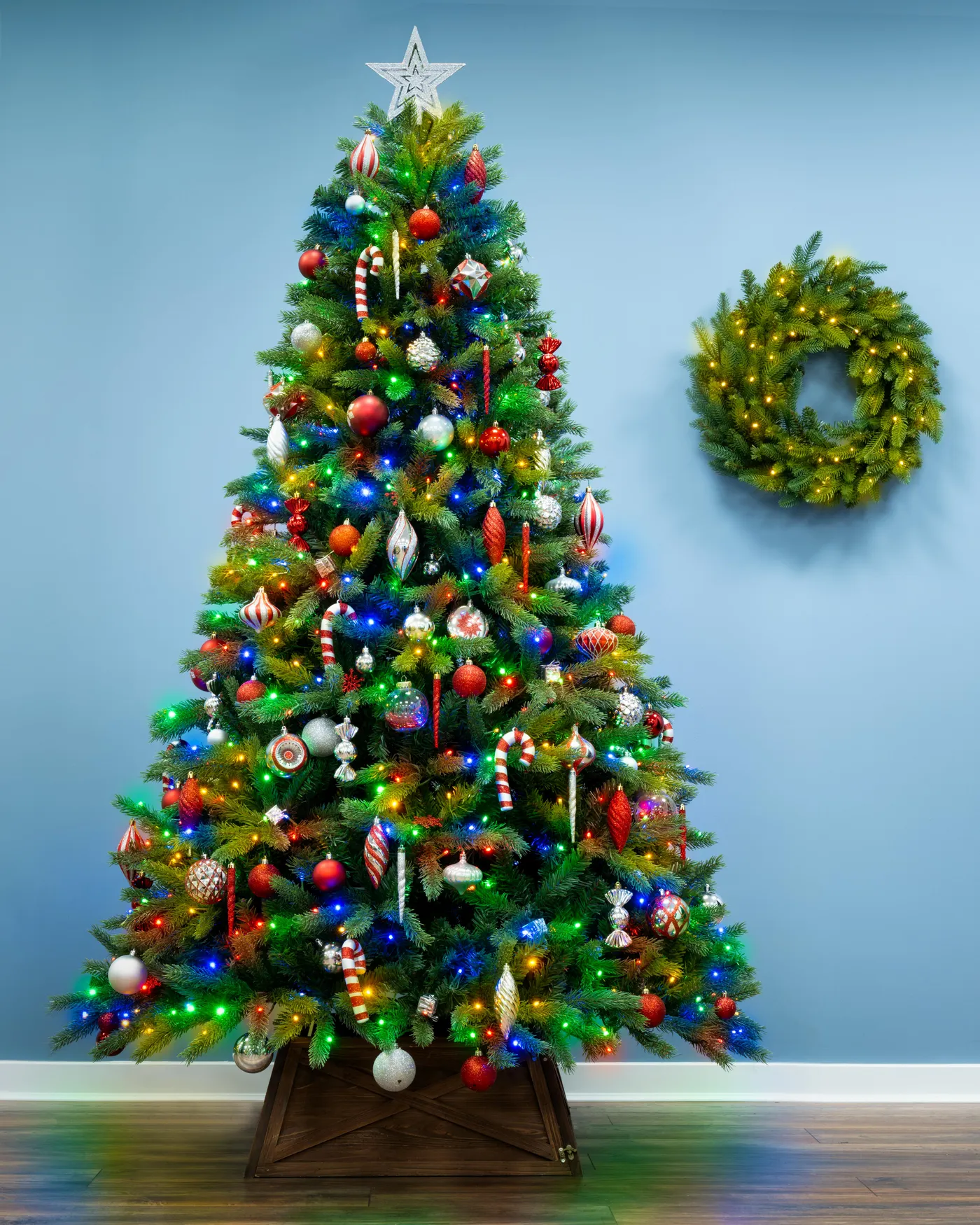 6ft Ultra Devonshire Fir Pre-lit with Warm White/Multicoloured Colour  change LEDs