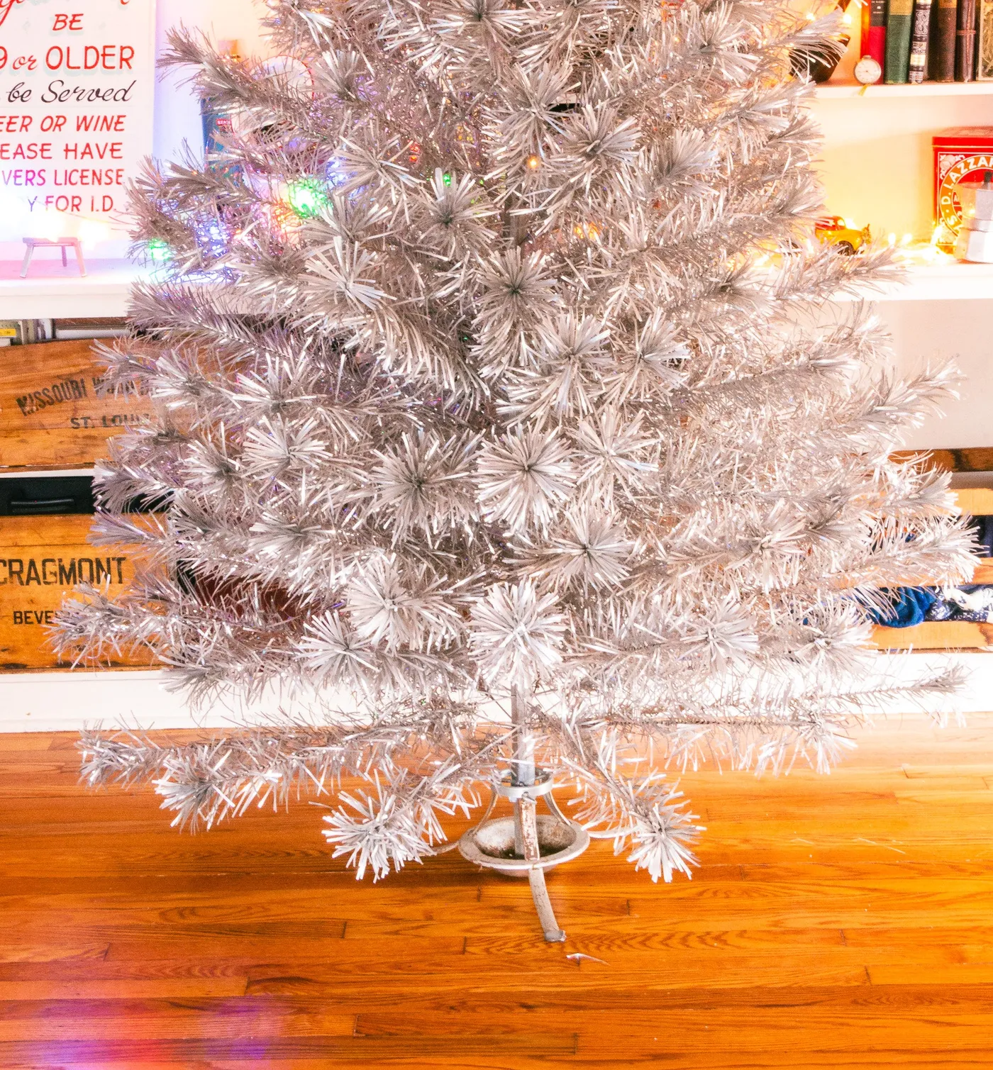 7ft Aluminum 1960s Christmas Tree Tall Vintage Silver Holiday Decor
