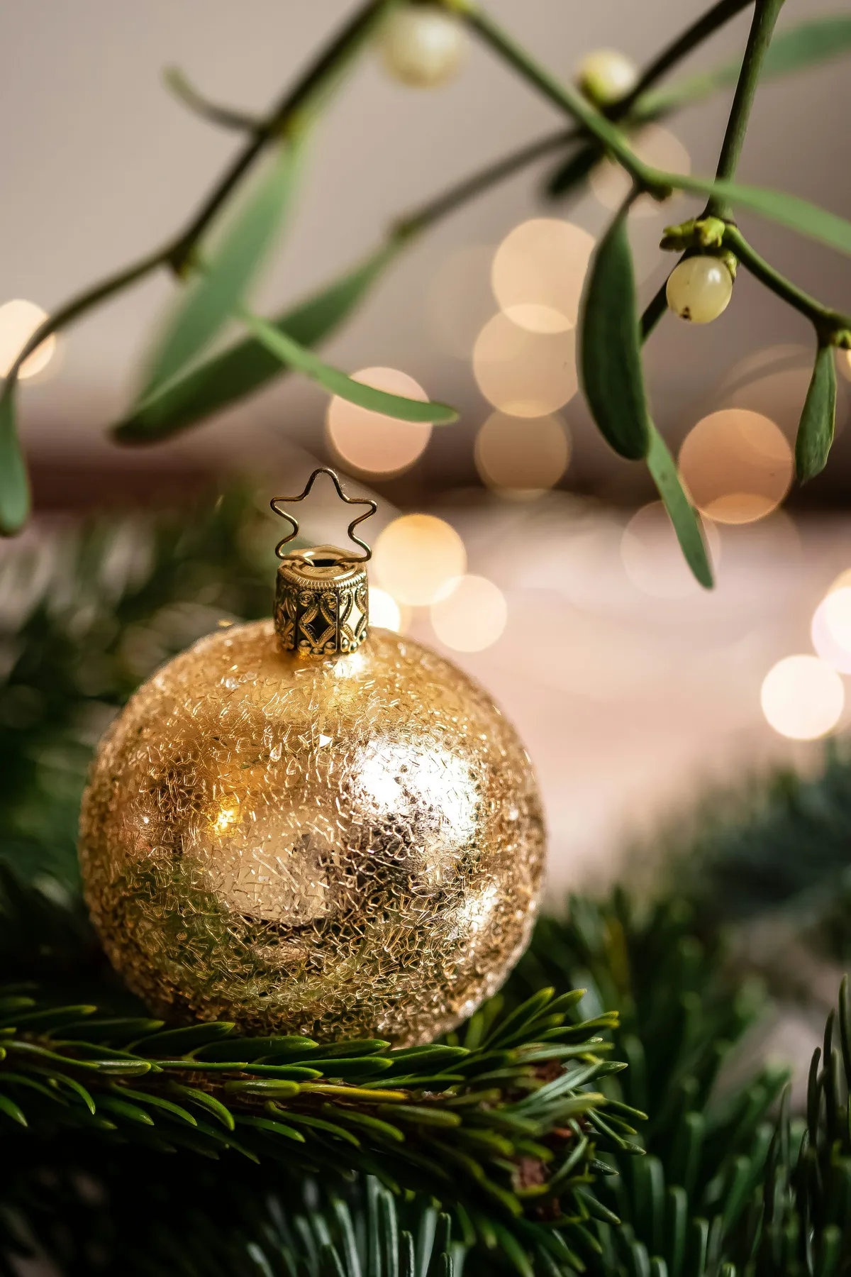 A gold ornament hanging from a christmas tree - Free Photo on Unsplash
