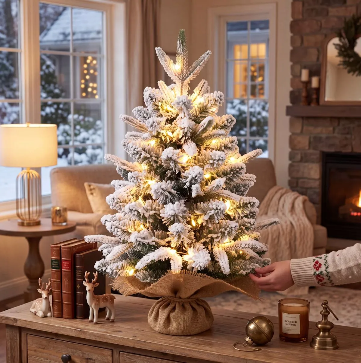 Add a Cozy Holiday Vibe to Any Room With Walmart's $21 Snow-Flocked Mini Christmas  Tree