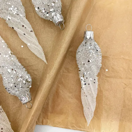 Amazon.com: Old World Christmas Clear Glass Icicles Set of Vintage Christmas Ornaments Clear Hand Blown