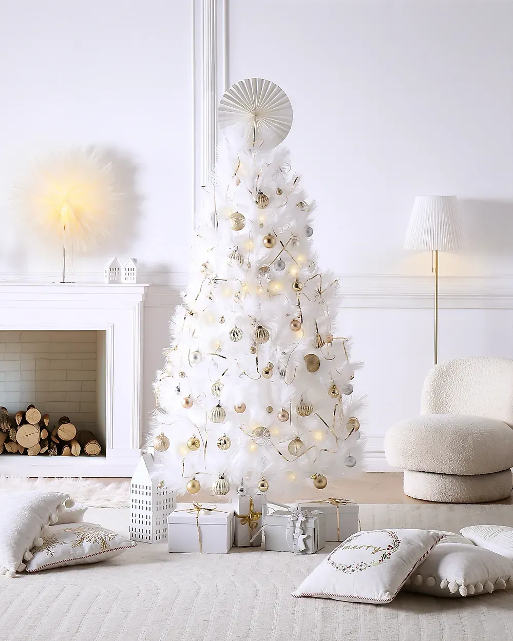 Artificial Christmas Tree TALBOT 180 cm White - Beliani.nl