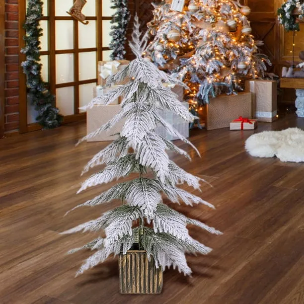 Baoblaze Snow Flocked Artificial Christmas Tree Cabinet Dining Room Bedroom Xmas Tree Height 60cm - Walmart.com