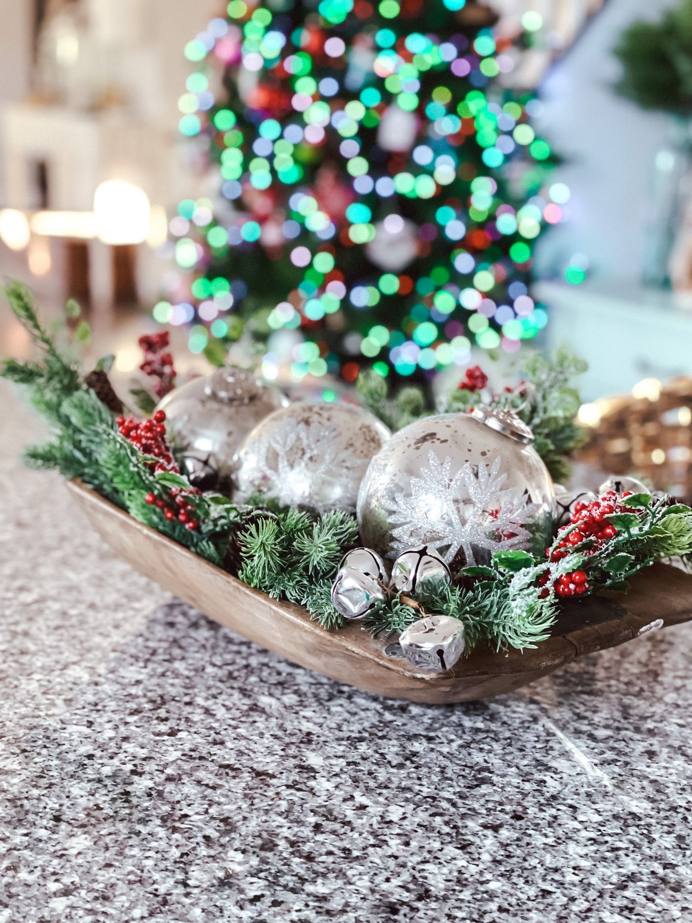 Beautiful Ways To Style A Dough Bowl For Christmas - White Lilac Farmhouse