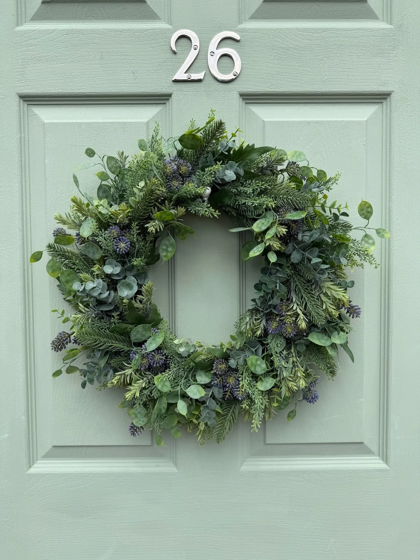 Blue Winter Berry Wreath (50cm) — Six & Twenty