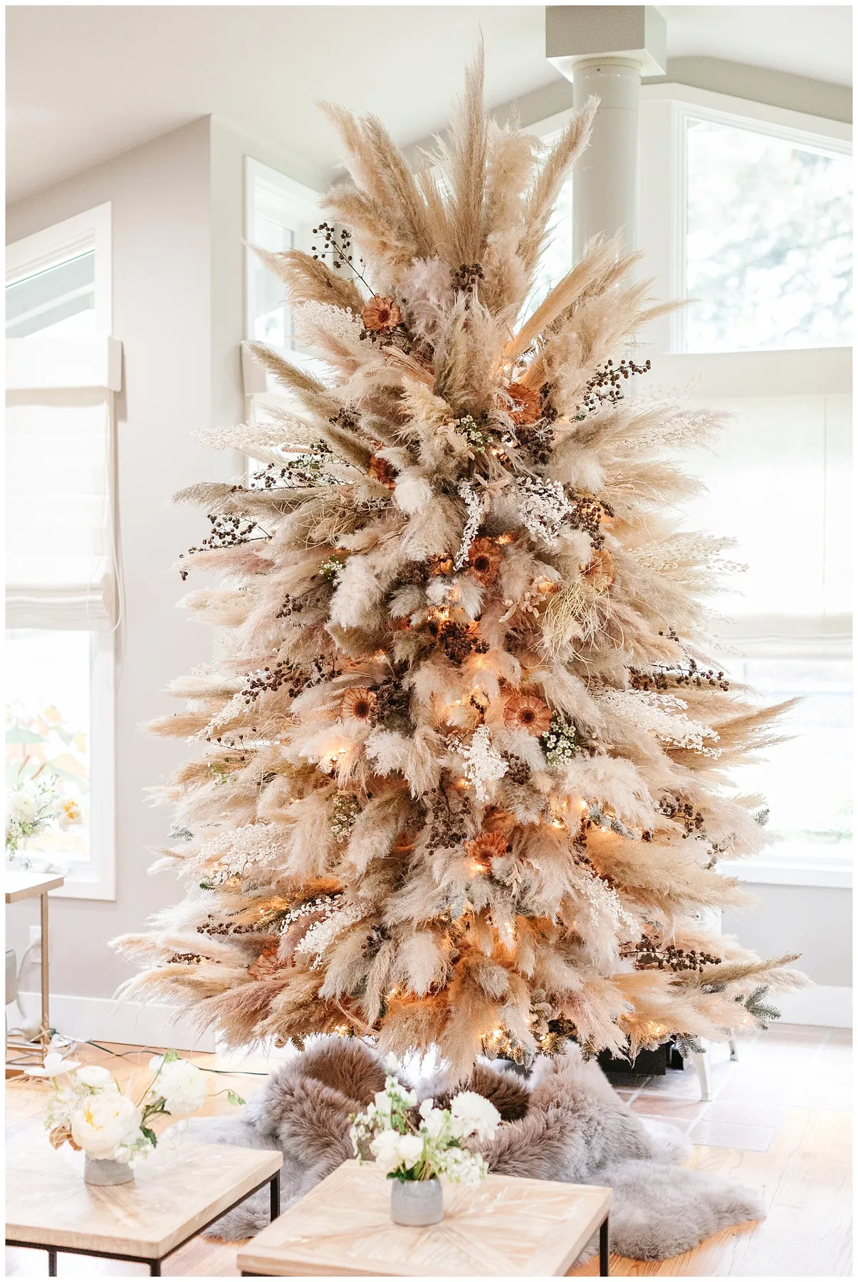 Bohemian Inspired Christmas and Pampas Grass Tree